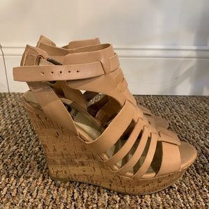 Nude wedge heels